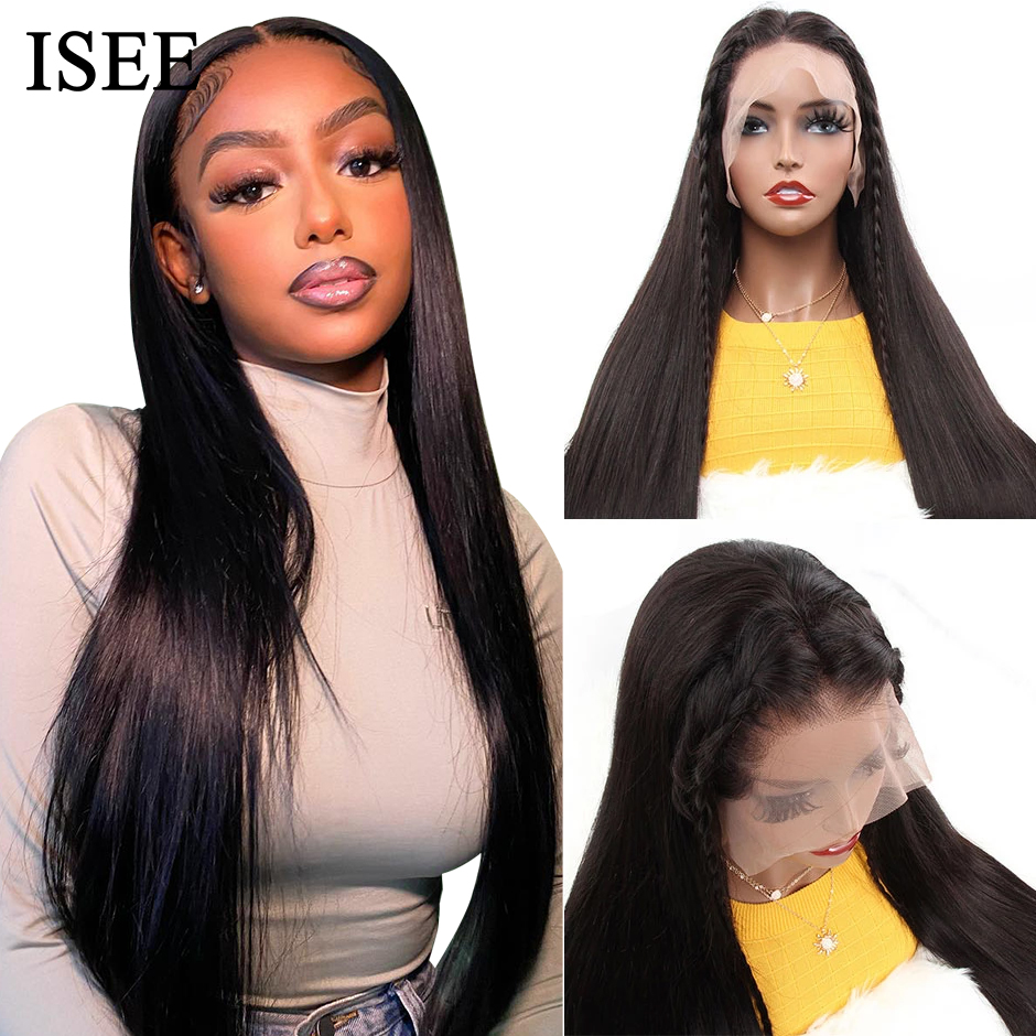 ISEE HAIR Straight Lace Frontal Human Hair Wigs ..